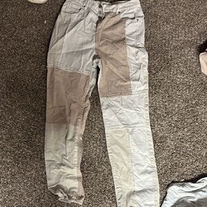 PacSun women's dad jeans - Beige and brown Patchwork